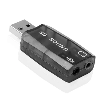 Адаптер за микрофон USB към 3,5 мм микрофон 3D звукова карта за динамиката на слушалки стерео Aux
