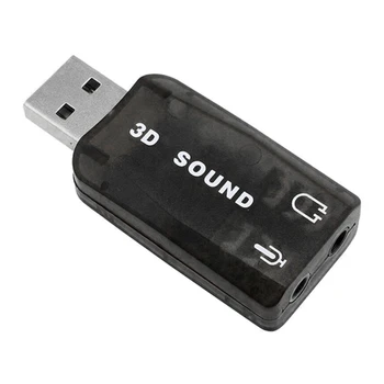Адаптер за микрофон USB към 3,5 мм микрофон 3D звукова карта за динамиката на слушалки стерео Aux Адаптер за микрофон USB към 3,5 мм микрофон 3D звукова карта за динамиката на слушалки стерео Aux 3