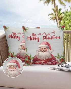 Коледа Дядо Коледа, Снежинки, водоустойчив набор от покрива възглавница, калъф за възглавница, Коледен домашен диван, декоративна калъфка за възглавница