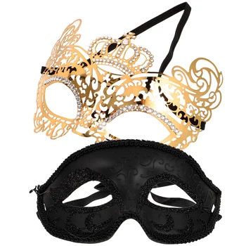 2 бр., метални маски на половината лице, карнавални маски за Хелоуин, парти, cosplay, кухи маска