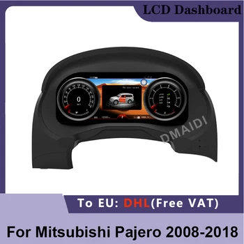 На цифровия панел на таблото за Mitsubishi Pajero 2008-2018 Универсална виртуална таблото в кабината Linux LCD за измерване на скоростта