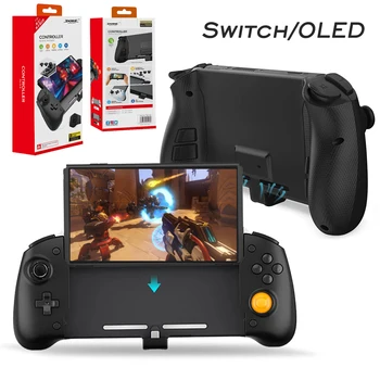 Дръжка контролер на Nintendo Switch/OLED за ръчен режим с 6-осово гироскопом, бутон за връщане, показване на вибрации, бързо зареждане на PD