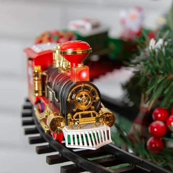 Електрически определени Влакове за Коледно Прикрепляет към вашата Дървото Реалистични Звуци и Светлини Коледен Подарък Играчка На Батерии 2023 Новост