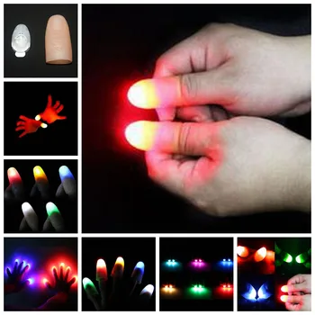 2 бр., магически суперэлектронный led светлини, мигащи пръстите, подпори за фокуси, детски невероятни светещи играчки, детски светлия декор, подаръци