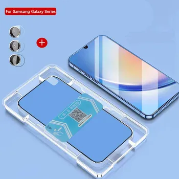 Бърз Монтаж Закалено Стъкло и Защита на Камерата За Samsung Galaxy A34 A54 A14 5G A24 4G Защитно Стъкло За екрана