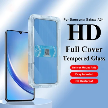 Бърз Монтаж Закалено Стъкло и Защита на Камерата За Samsung Galaxy A34 A54 A14 5G A24 4G Защитно Стъкло За екрана Бърз Монтаж Закалено Стъкло и Защита на Камерата За Samsung Galaxy A34 A54 A14 5G A24 4G Защитно Стъкло За екрана 1