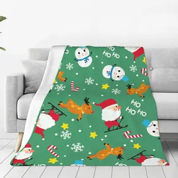 Коледа одеяло ультрамягкие уютни цъфтящи цветя, Декоративни фланелевое одеяло за целия сезон за дома, мека мебел, легла, столове, пътуване