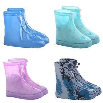 Ботуши, водоустойчив калъф за обувки, силиконов материал, протектори за унисекс обувки, непромокаеми ботуши, чанта за дъждовно време в затворени помещения и на улицата, по-дебели нескользящий