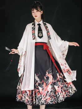 Модерен супериорна женски костюм Hanfu древнекитайский костюм Hanfu за cosplay, пролетно-есенен костюм Hanfu с дълъг ръкав, комплекти от 3 теми за жени
