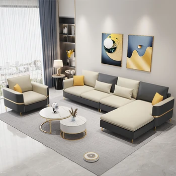 Секционни диван-легло Акцент Малка Къща на Дизайнерски Ъглови Китайски Стил Италиански Диван Средата на Века Луксозен Диван Надуваеми Мебели
