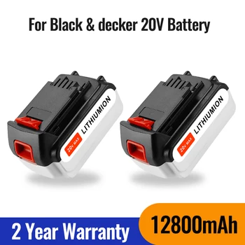 100% оригинална Литиево-йонна Акумулаторна Батерия 20 В 12800 ма, Сменяеми батерии за електрически инструменти BLACK & DECKER LB20 LBX20 LBXR20