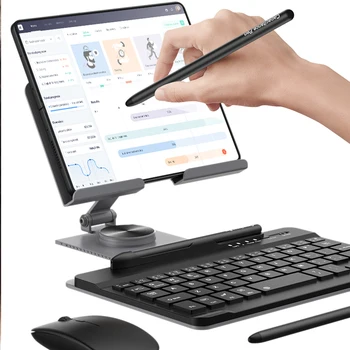 Безжична Клавиатура и мишка за Samsung Galaxy Z Fold 4 3 2 Tab таблет iPad, съвместима с Bluetooth Клавиатура, Въртяща се Сгъваема Поставка Безжична Клавиатура и мишка за Samsung Galaxy Z Fold 4 3 2 Tab таблет iPad, съвместима с Bluetooth Клавиатура, Въртяща се Сгъваема Поставка 5