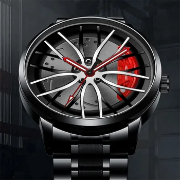 2022 Нови часовници, мъжки спортни автомобили мъжки часовник, кварцов водоустойчив спортни ръчни часовници с ступицей колела, колата кварцов мъжки часовник, мъжки часовник