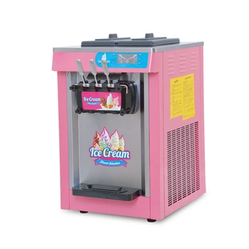 Търговски настолна машина за приготвяне на сладолед с 3 вкусове, машина за приготвяне на мек сладолед, замразено кисело мляко