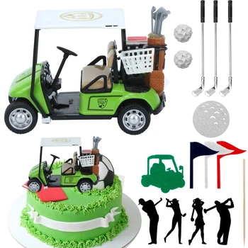 Украса на торта на тема голф, за парти в чест на рождения ден, предназначено за играчи на голф, топперы за кифли, сватбен декор