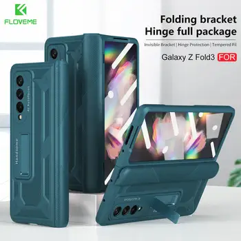 Магнитен Шарнирный Калъф За Samsung Galaxy Z Fold 4/3, 5G Калъф За Край на Екрана е Стъклена Филм Панта Пълна Защита Z Fold3, 4, 5G Делото