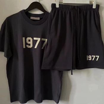 Летни Мъжки тениски от 100% памук, Шорти, Комплекти от две части, Географски Национален Спортен костюм, Корейската Марка Дрехи За мъже