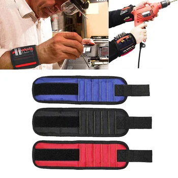 Магнитна гривна Преносима магнитна чанта за инструменти, за да се провалиш, нокти, гайки, болтове, тренировки, ремонт комплект, органайзер за съхранение