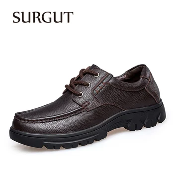 Сургут/Новост 2023 г.; Мъжки обувки от волска кожа, Мъжки Ежедневни Дишащи Обувки; Нескользящая Мъжки Работна Обувки, за разходки на Открито; Големи размери 50