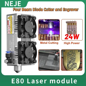 НОВ лазерен модул NEJE E80 Лазерна глава 450 нм синьо лазер TTL модул лазерен гравиране машина за маркиране на дървесина режещ инструмент Air Assist