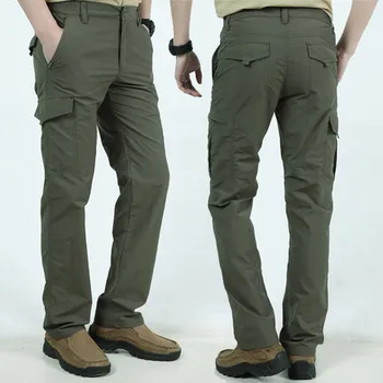 Тактически панталони-карго Мъжки външни непромокаеми бойни камуфляжные панталони Swat, ежедневни панталони с много джобове, мъжки работни джоггеры