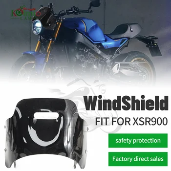 Подходящ за мотоциклет YAMAHA XSR900 2022-2023 г., черно предното стъкло, предното стъкло XSR 900, ветрозащитный екран