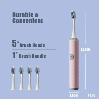 Електрическа четка за зъби с мек косъм DuPont Brush Head IPX7 водоустойчив преносима звукова четка за зъби за възрастни, захранвани от батерия Електрическа четка за зъби с мек косъм DuPont Brush Head IPX7 водоустойчив преносима звукова четка за зъби за възрастни, захранвани от батерия 5