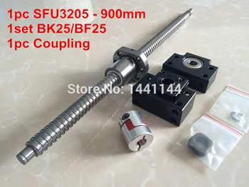 Свд SFU3205-900 мм + химикалка гайка с обработен края на + Разчита BK25/BF25 + Съединителни детайли с CNC 20*14 мм