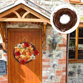 Венец за входната врата, Коледна лоза, подвесная венец от клонки, аксесоари за венци, рамка от ратан