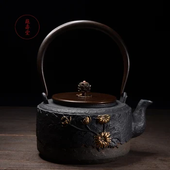 Цветя Модел на Чугун, Определени чай Японски Чайник 1300 мл Посуда За напитки Кунг-фу Заваряване на Ново Прием на Бизнес Подарък
