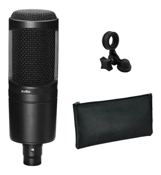 Аудио AT2020 кардиоидный кондензаторен микрофон 20-200 Hz трехконтактный XLRM мъжки микрофон за запис на котва караоке микрофон