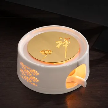 Креативна бяла керамична малка чаена печка Кунг-фу, Аксесоари за чай от сервиза, топло, поставка за чайник, свещник, топло, нагревательная основа