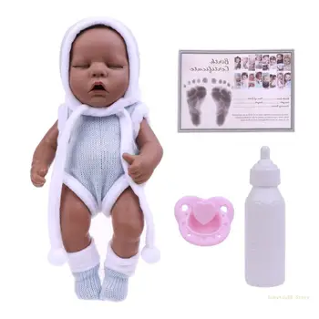 Y4UD черна момиче бебе легло винил Еко-реалистични детски хубава играчка