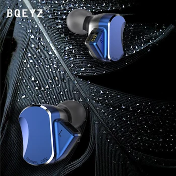 BQEYZ BQ3 Жични Слушалки-втулки Hi-Fi 10 Дирверов 3BA + 2DD Алуминиев Монитор със Златен 2-Пинов Кабел 0,78 мм, Разменени HD-Микрофон