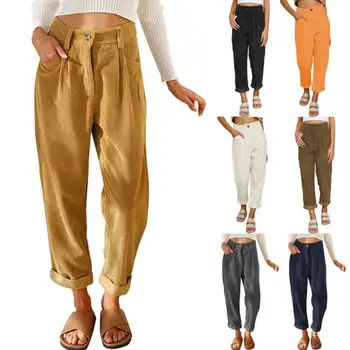 2023 Есенно-зимни нови вельветовые дамски панталони, директни ежедневни плисирани панталони с висока талия, реколта шик обикновен дамски панталони
