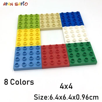 Направи си САМ строителни блокове в голям размер, 4X4 3 бр./лот, 8 цвята, развиване на строителни блокове, тухли играчки за деца, съвместими с марки