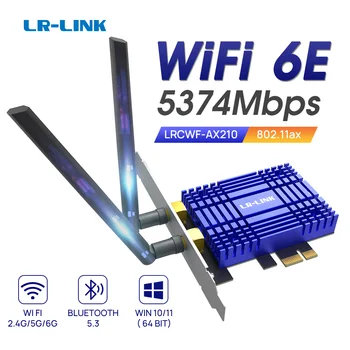 LR-LINK WiFi 6e PCIe WiFi Карта за настолни КОМПЮТРИ AX210 Bluetooth 5,3, 5000 Mbps WiFi 802.11 ax Трибандов Безжичен Адаптер с МУ-MIMO,