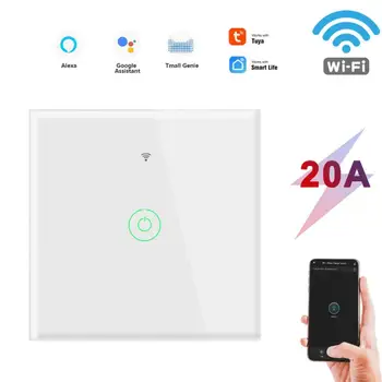 CoRui Sasha WiFi EU сензорен стенен интелигентен ключ висока мощност 20A Осветление бойлер Хладилник, фурна, преминете на Google Home Алекса