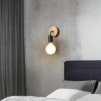 Скандинавски минимализъм led монтиран на стената лампа за прикроватной нощни шкафчета в спалнята, коридор, килер, тоалетен огледало Предната лампа начало декор лека нощ