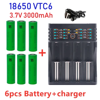 100% чисто Нов Оригинален 3,7 3000 mah Литиево-йонна батерия 18650 за SONY US18650 vtc6 3000 mah 18650 батерия 3,7 В + 1 бр. USB зарядно устройство