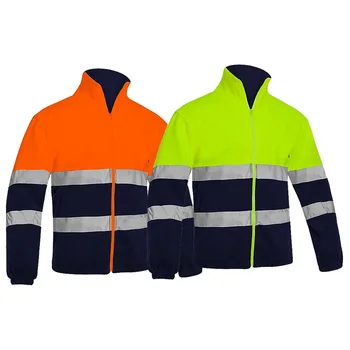 Мъжки оцветен светоотражающая руното яке с висока видимост, защитно яке, топло работно облекло