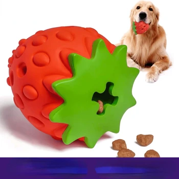 Играчки за дъвчене за кучета с ягоди, каучук за никнене на млечни зъби при домашните животни, неразрушимые, трайни играчки за кучета, играчки за скучни кученца, аксесоари за домашни любимци