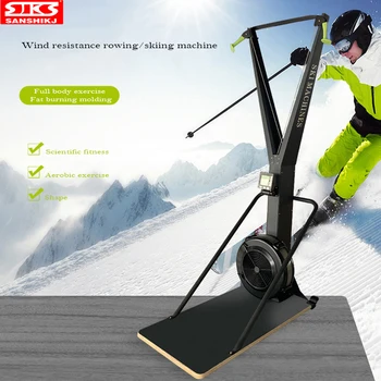 Ветроустойчивый ски тренажор за аеробен фитнес вътрешен, гребане машина с плоска тракшън, долно оттичане ветроустойчивый тренажор за стягане