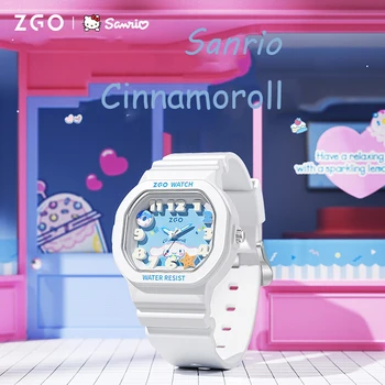 Sanrio Kawaii аниме Cinnamoroll Девчачье сърце, скъпа cartoony герой, студентски водоустойчив светещи кварцови часовници, играчки за момичета