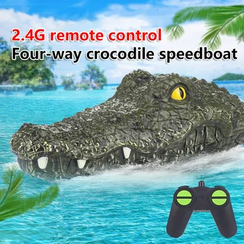Радиоуправляемая лодка Играчка алигатор Глава на крокодил 2,4 Грама на дистанционно управление за домашни Любимци Шега томбола Стръв Електрически играчки Водни игри на открито, Детски играчки